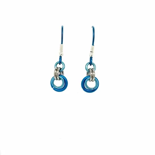 Double Beam Blue Drop Earrings